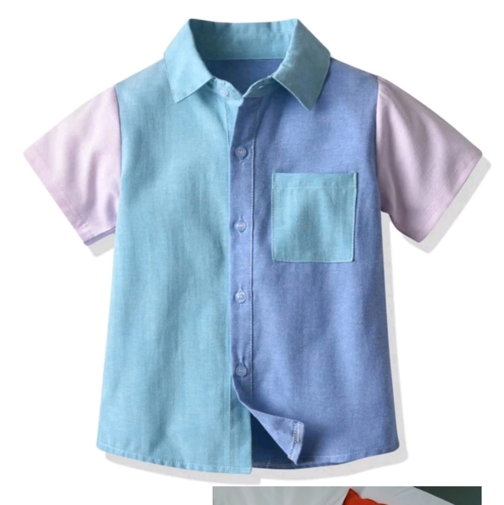 Toddler color block dress shirt